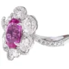925 Sterling Silver 3.14 Carat Solitaire Pink Sapphire and Diamond Cocktail Ring - Image 2