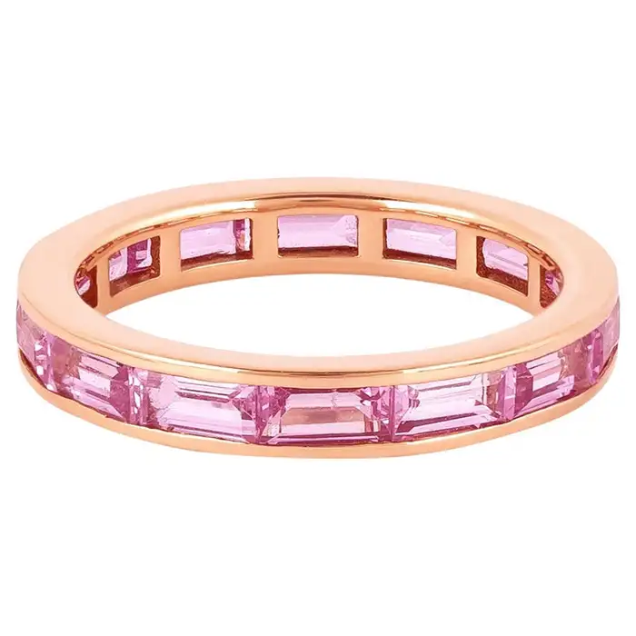 925 Sterling Silver 3.29 Carat Pink Sapphire Infinity Statement Ring