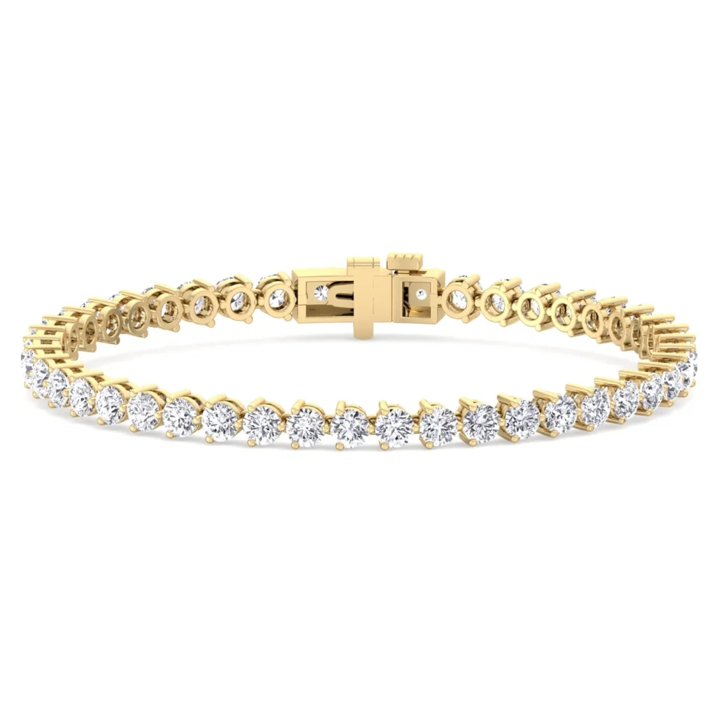 925 Sterling Silver 3.36ctw 2.50mm Round Diamond 7 Inches 3 Prong Classic Tennis Bracelet