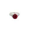 925 Sterling Silver 3.37 Carat Pink Tourmaline And Diamond Ring
