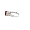 925 Sterling Silver 3.37 Carat Pink Tourmaline And Diamond Ring - Image 3