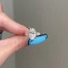 925 Sterling Silver 3.5 Carat Brilliant Oval Cut Engagement Ring