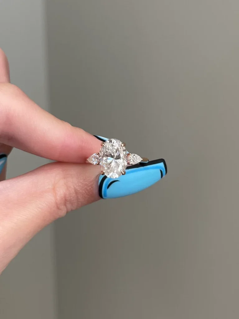 925 Sterling Silver 3.5 Carat Brilliant Oval Cut Engagement Ring