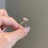 Gold-plated sterling silver engagement ring with a slim band