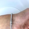Sterling silver tennis bracelet with classic round stone line