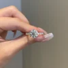 925 Sterling Silver 3.5ct Brilliant Round Engagement Ring For Women - Image 4