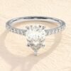 925 Sterling Silver 3.5ct Pear Cut Diamond Engagement Ring