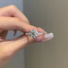 925 Sterling Silver 3.5ct Round 6-Prong Channel Pave Engagement Ring - Image 4