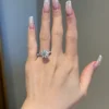 925 Sterling Silver 3.5ct Round 6-Prong Channel Pave Engagement Ring - Image 7