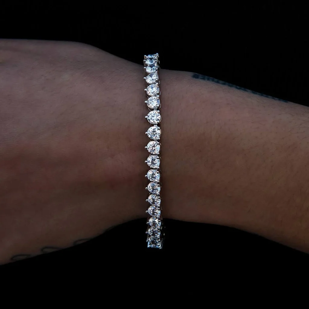 925 Sterling Silver 3.6ctw 2.50mm Round Diamond 7.5 Inches 3 Prong Classic Tennis Bracelet
