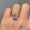 925 Sterling Silver 3 Carat Bezel Setting Emerald Cut Engagement Ring | Engagement Ring