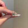 925 Sterling Silver 3 Carat Bezel Setting Emerald Cut Engagement Ring | Engagement Ring - Image 3