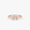 925 Sterling Silver 3 Diamond Engagement Ring