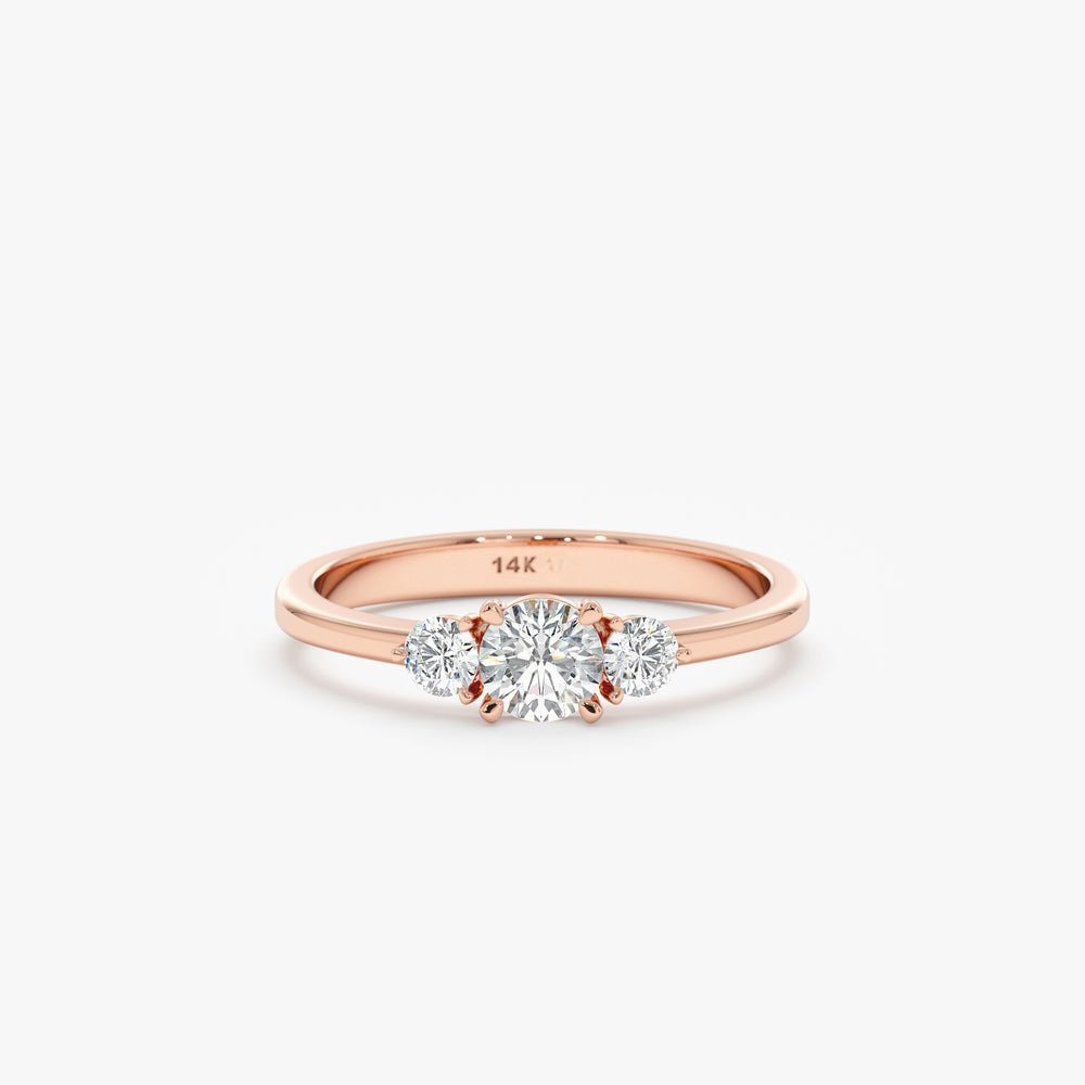925 Sterling Silver 3 Diamond Engagement Ring