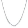Graduated 925 sterling silver tennis necklace with bright stone line