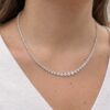 Tennis necklace with prong-set Premium CZ Diamond stones