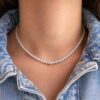 30-inch necklace with thick gold plating and polished silver finish