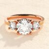 Three Stone Anniversary Solitaire Ring 3 ct. Diamond