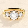 Three Stone Anniversary Solitaire Ring 3 ct. Diamond - Image 2