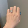 925 Sterling Silver 3mm Brilliant Cushion Cut Bezel Halfway Eternity Band - Image 2