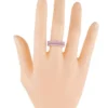 4.05 carat sterling silver ring with thick gold plating and vivid stones