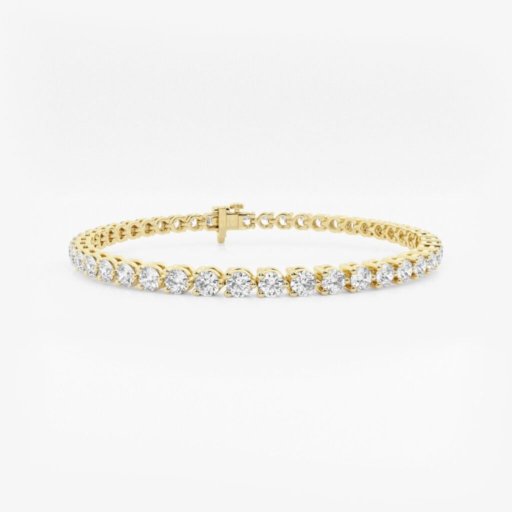 925 Sterling Silver 4.39ctw 3.40mm Round Diamond 5 Inches 3 Prong Classic Tennis Bracelet