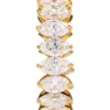 925 Sterling Silver 4.43 Carat Solitaire Marquise-Shape Diamond Eternity Band Ring - Image 2