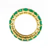 925 Sterling Silver 4.78 Carat Oval-Cut Emerald Eternity Band Ring - Image 3