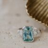 925 Sterling Silver 4.88 ct Emerald Cut Green Tourmaline Ring - Image 7