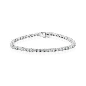 925 Sterling Silver 4-Prong Diamond Tennis Bracelet