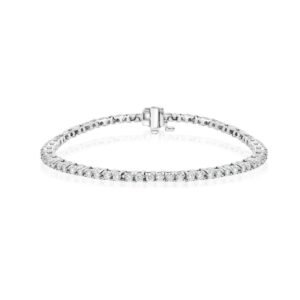 925 Sterling Silver 4-Prong Diamond Tennis Bracelet
