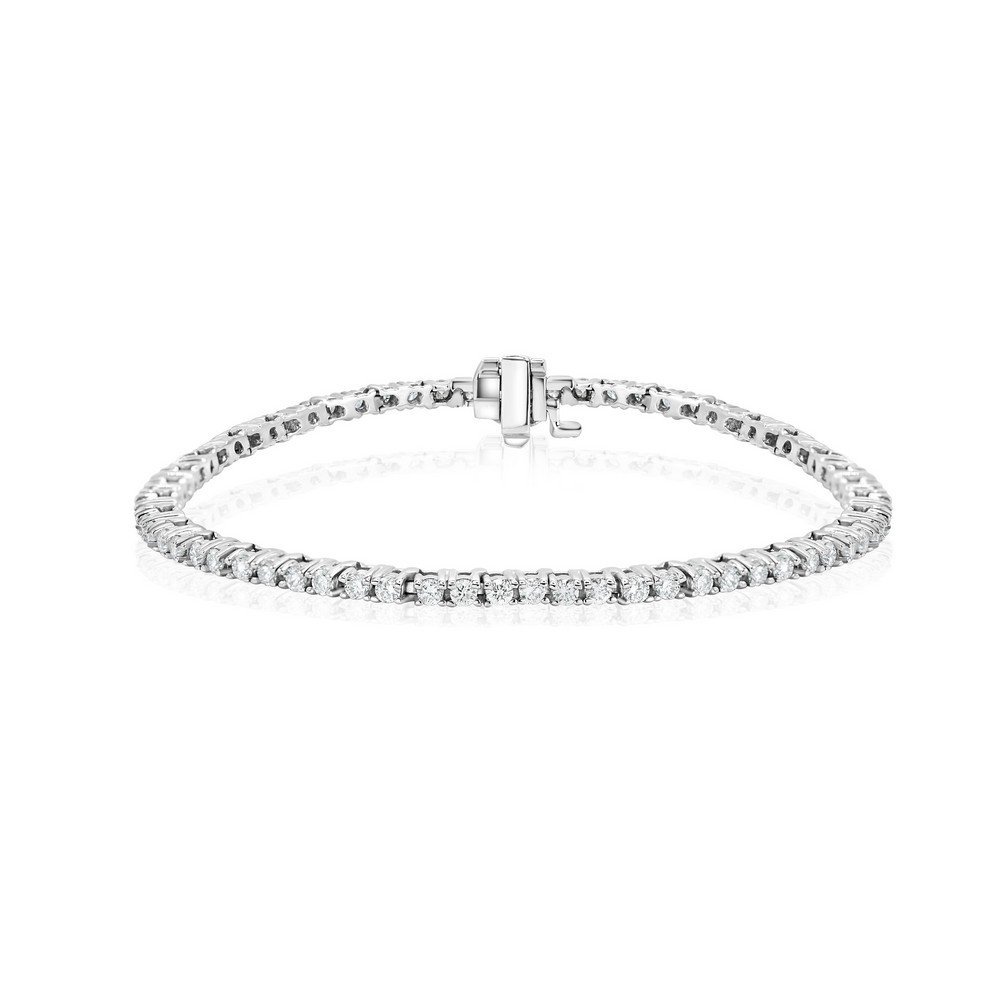 925 Sterling Silver 4-Prong Diamond Tennis Bracelet