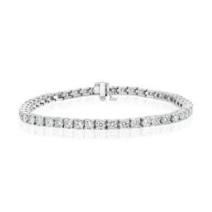 925 Sterling Silver 4-Prong Diamond Tennis Bracelet