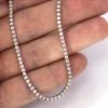 Sterling silver tennis necklace with 4-prong setting