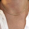 925 sterling silver tennis necklace with round stone sparkle