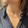 925 Sterling Silver tennis necklace with round stone settings