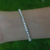 Three-prong tennis bracelet with 3.25mm round CZ stones