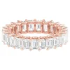 925 Sterling Silver 5.39 Carat Diamond Solitaire Band Ring - Image 3