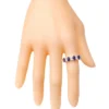 5.46 carat solitaire sapphire and diamond eternity band ring