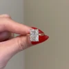 Crushed ice radiant cut ring with clean, refined styling
