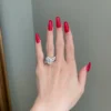 925 Sterling Silver 5 Carat Oval Cut Ring 925 Sterling Silver - Image 3