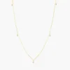 925 Sterling Silver 5 Diamond Dangle Necklace