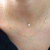 925 Sterling Silver 5 Diamond Dangle Necklace - Image 3