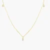 925 Sterling Silver 5 Diamond Dangle Necklace - Image 4