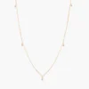 925 Sterling Silver 5 Diamond Dangle Necklace - Image 5