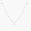 925 Sterling Silver 5 Diamond Dangle Necklace - Image 6