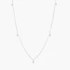 925 Sterling Silver 5 Diamond Dangle Necklace - Image 8
