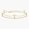 925 Sterling Silver 5 Station Diamond Bar Bracelet