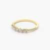 Gold plated sterling silver anniversary ring with elegant stones