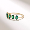925 Sterling Silver 5 Stone Oval Emerald Ring - Image 4